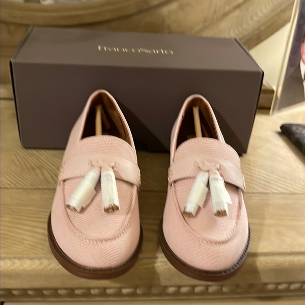 Franco Sarto Pink Flats with Classic Loafer Design